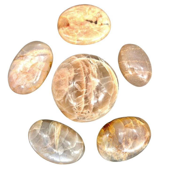 Peach Moonstone Palm Stone (1 Pound)Crystal River Gems