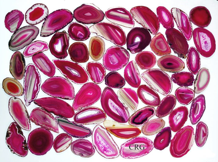 Pink Agate Slice (Size #1) (2.5 to 3.5 inches) Grade A Brazilian Agate Geode Slice Wholesale CrystalsCrystal River Gems