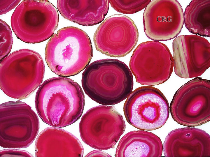 Pink Agate Slice (Size #6) (5.5 to 6 inches) Grade A Brazilian Agate Geode Slice Wholesale CrystalsCrystal River Gems