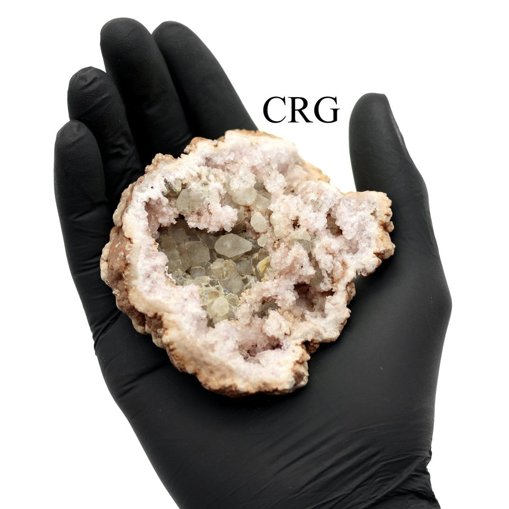 Pink Amethyst Geodes with Calcite Inclusions Large Flat (12 Pieces) Size 3 to 5 Inches Crystal MineralsCrystal River Gems