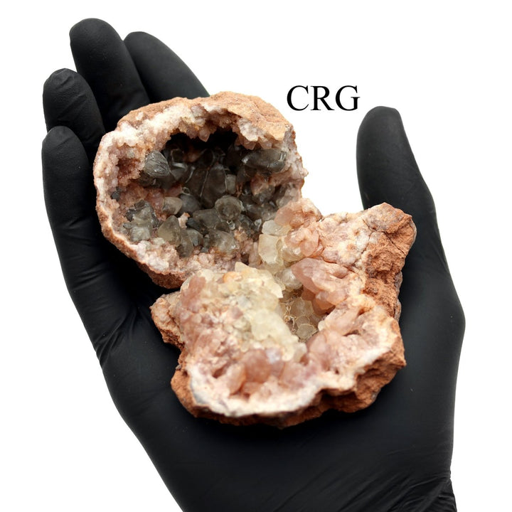 Pink Amethyst Geodes with Calcite Inclusions Large Flat (12 Pieces) Size 3 to 5 Inches Crystal MineralsCrystal River Gems