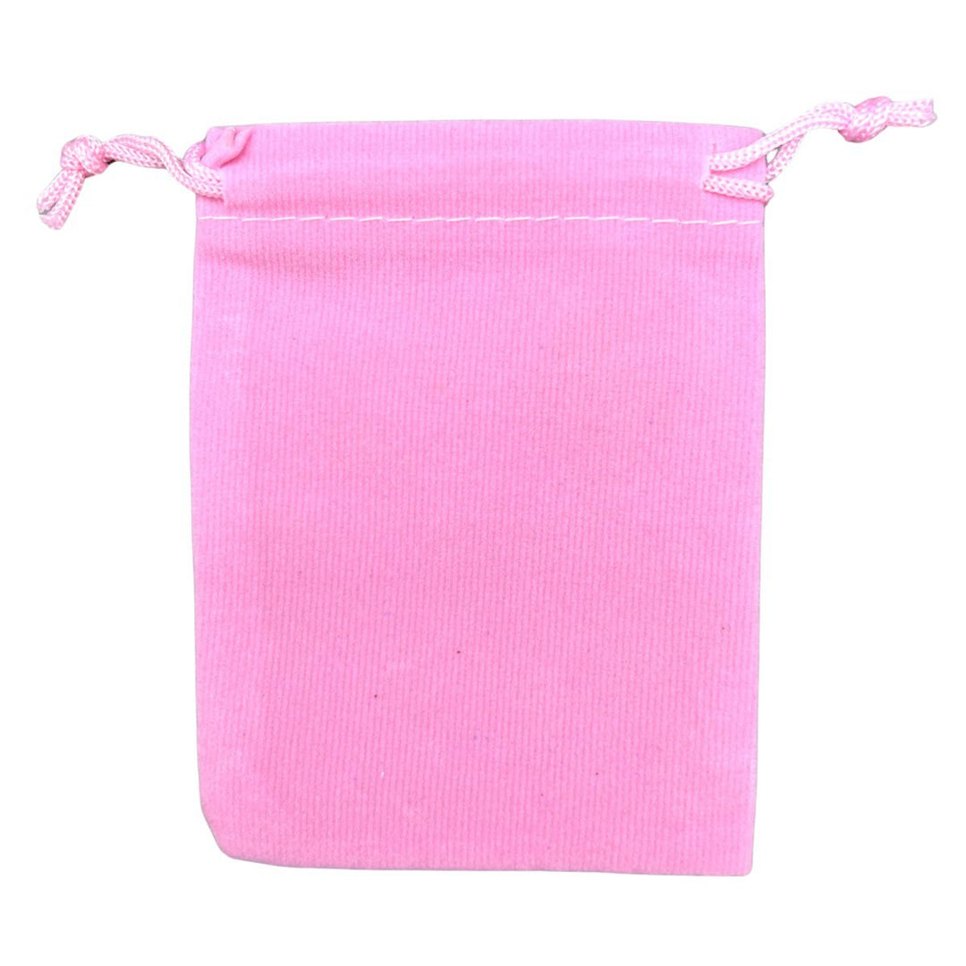 Pink Plush Velvet Pouch (1 Piece) Size 3 by 4 Inches Small Deluxe Gift BagCrystal River Gems