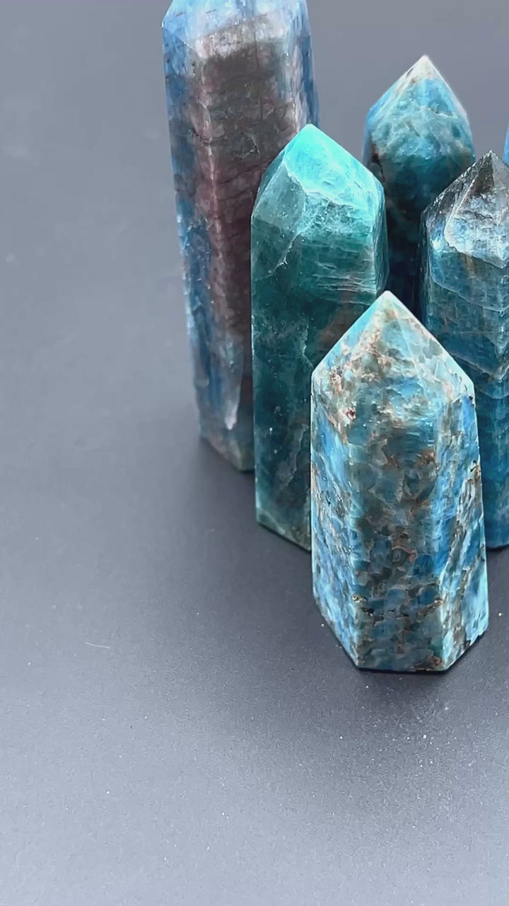 Blue Apatite Polished Standing Tower