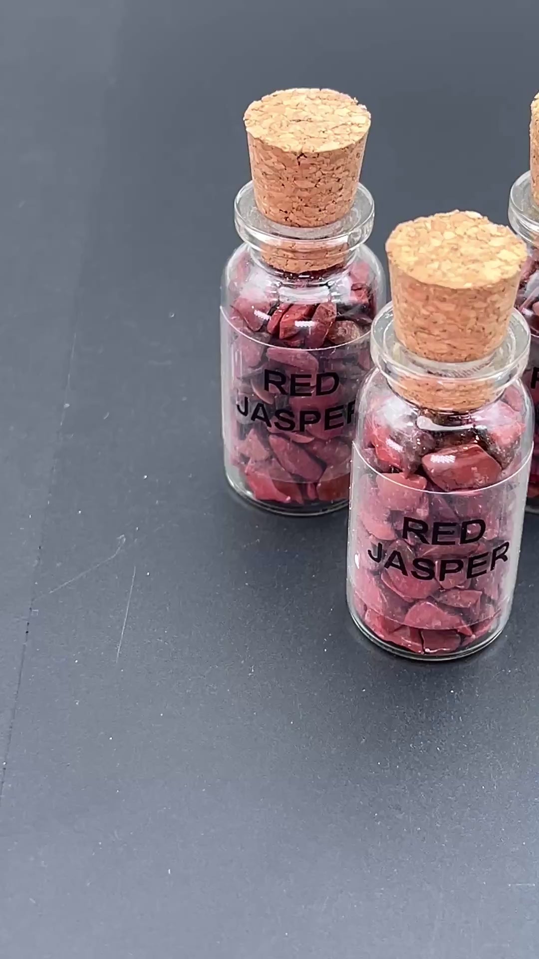 Red Jasper Chips In Bottle With Cork (1 Piece)