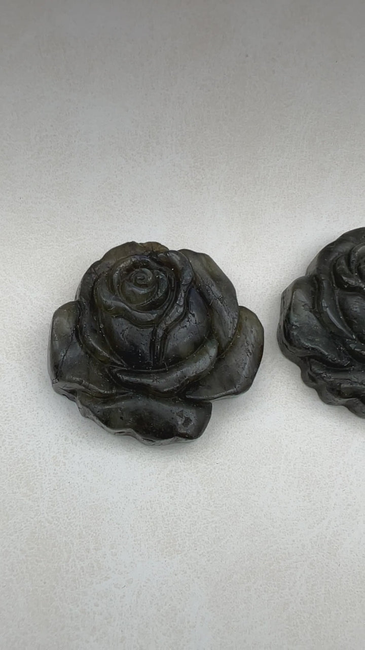 Rose Labradorite Super Flash Carving