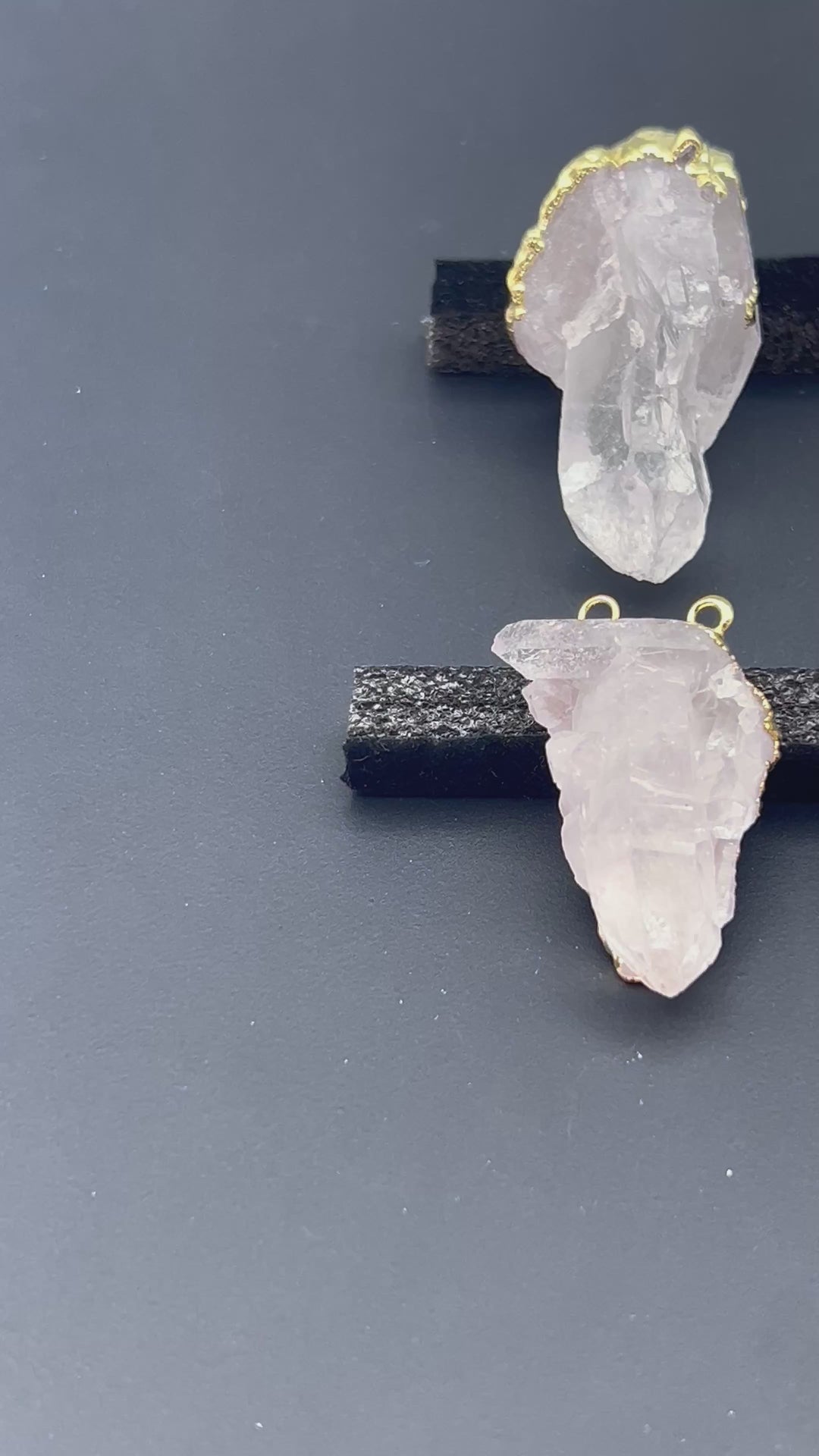 Crystal Quartz Cluster Gold Connector Pendant