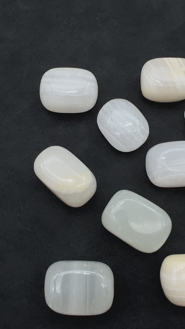White Calcite Tumbled Bulk Stones
