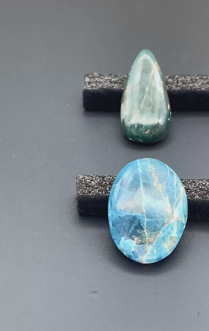 Fancy Blue Apatite Polished Cabochons