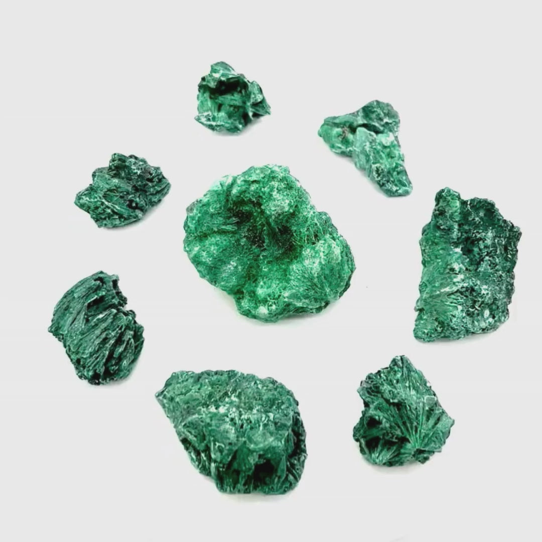 Fibrous Malachite Mixed Sizes Bulk Wholesale Lot Raw Crystals Minerals Gemstones