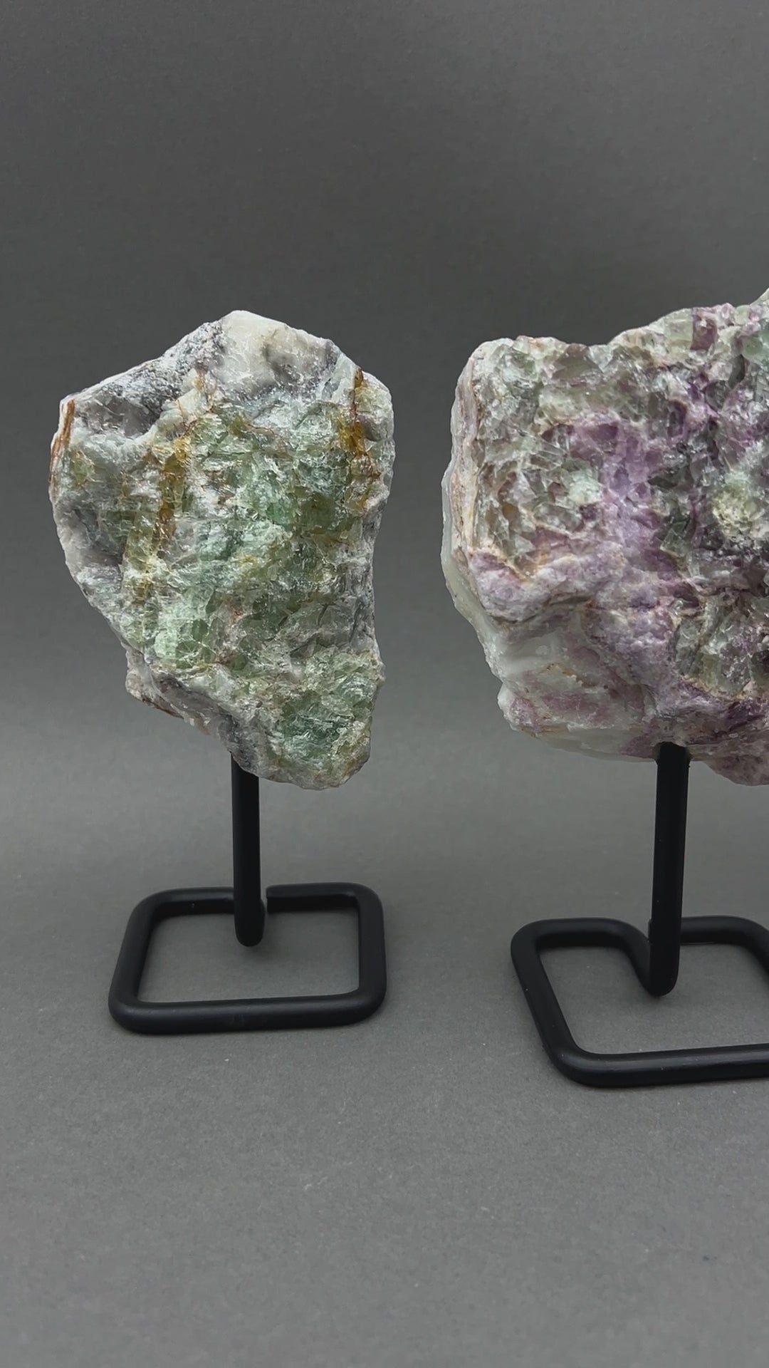 Rough Fluorite on Metal Stand