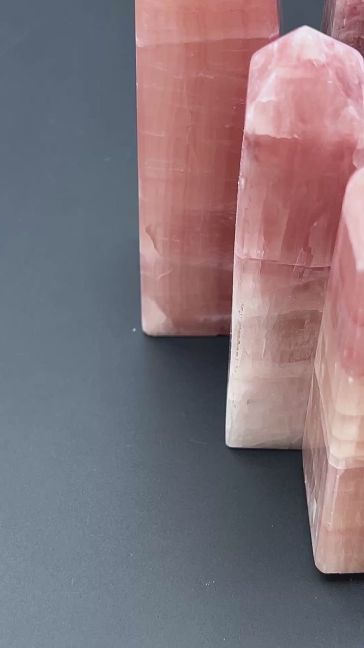 Rose Calcite Polished Standing Tower