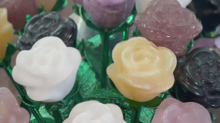 Carved Gemstone Roses