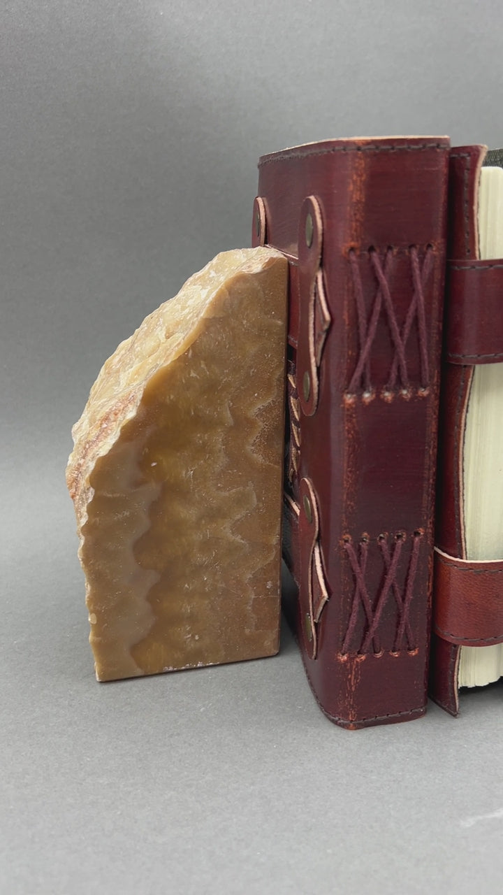 Honey Calcite Polished Face Bookend Pair Gemstone Home Decor Wholesale Crystal Supply