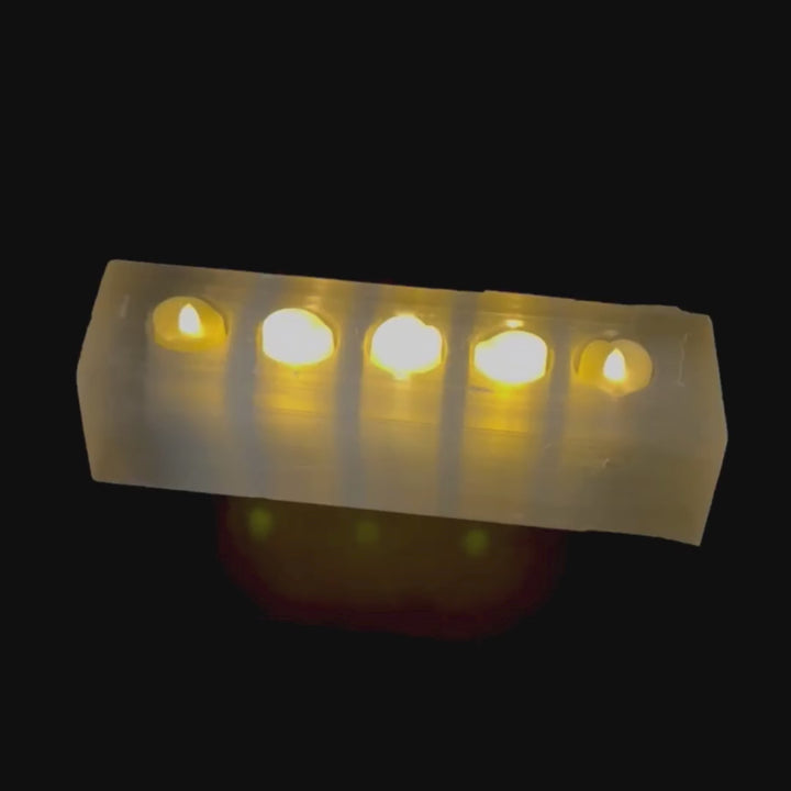 Selenite 5 Tealight Candle Holder 10 inches ( 1 Piece)