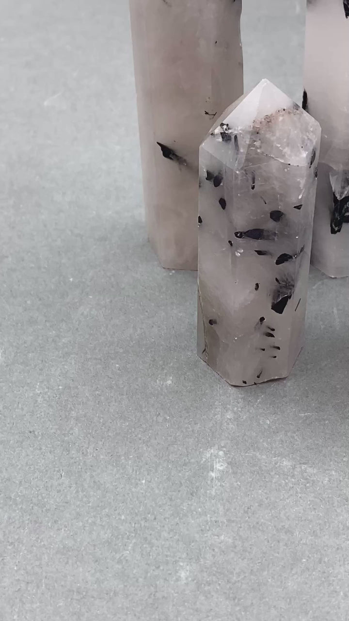 Rutilated Quartz Polished Standing Hexagon Tower