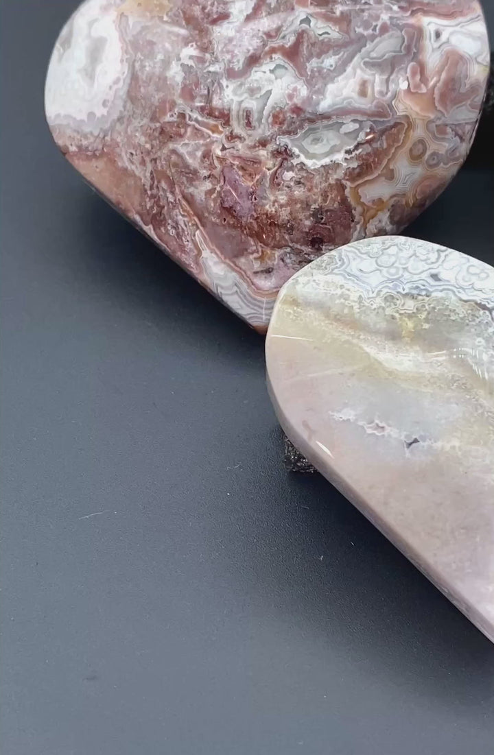 Crazy Lace Agate Polished Heart