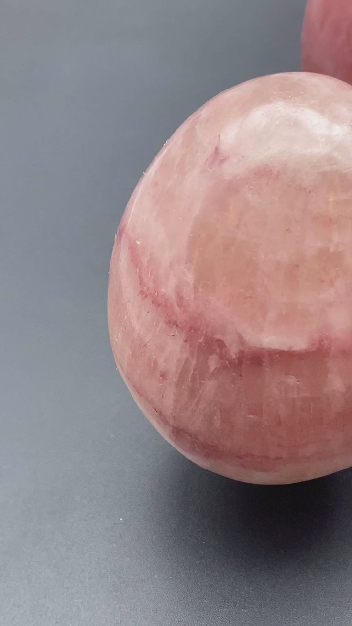 Rose Calcite Gemstone Egg Carving