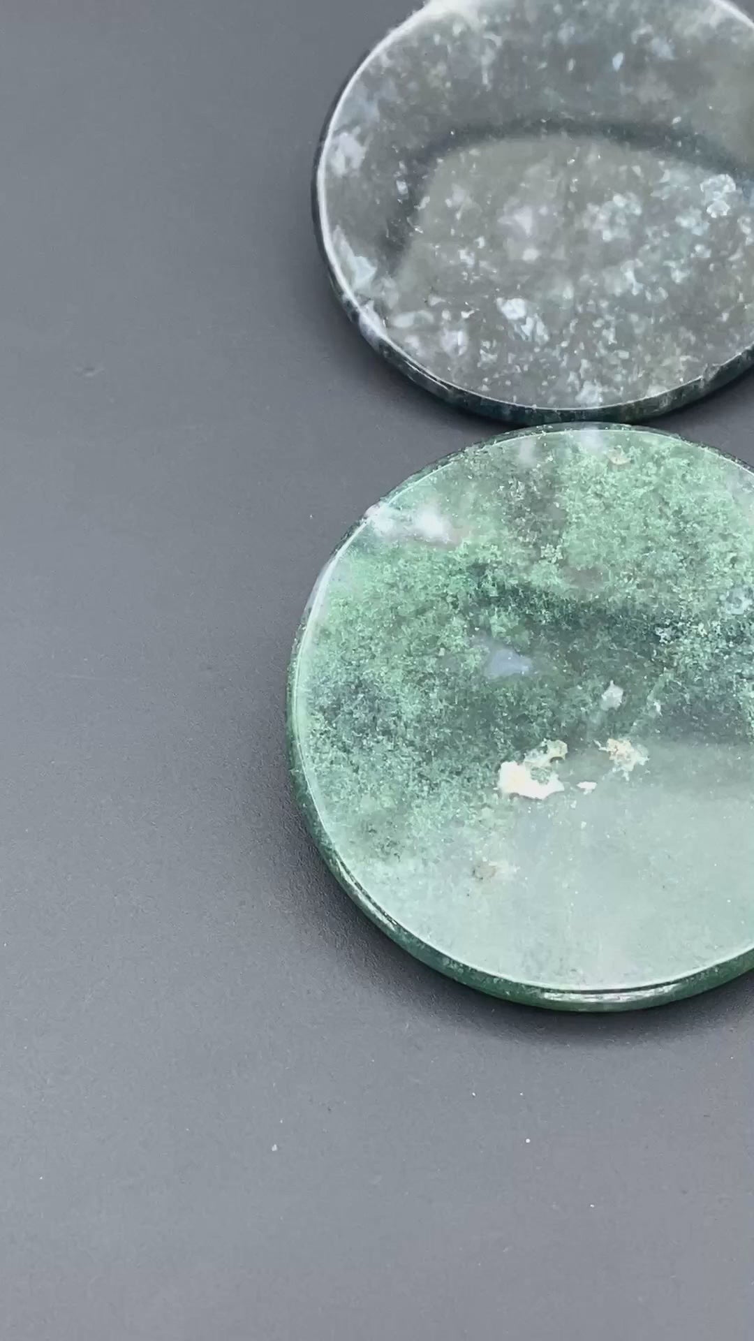 Moss Agate Polished Thin Coin Disk