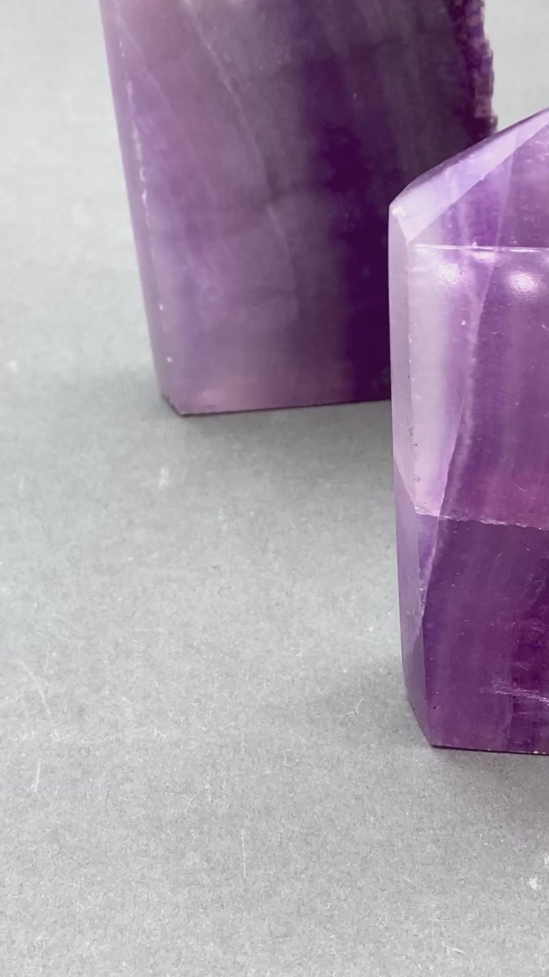 Silk Purple Fluorite with Matrix Slab Standing Tower