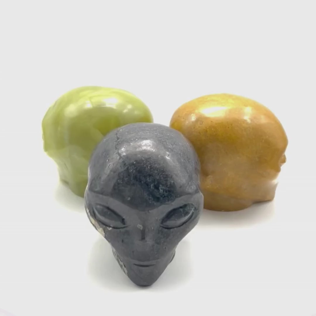 Alien Skull Mixed Gemstone 2 Inches (3 Pieces)