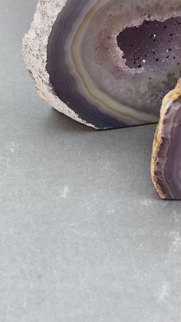 Agate Polished Face Standing Geode with Cut Base