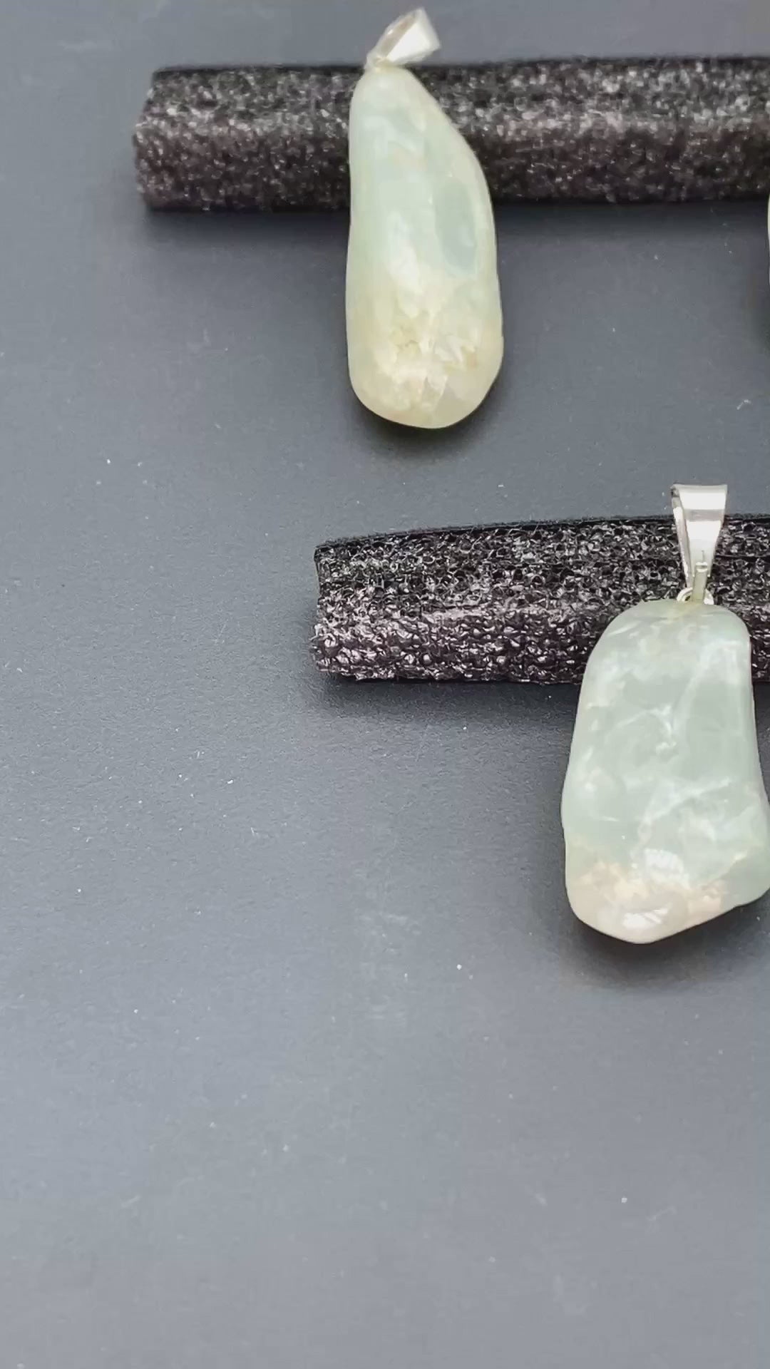 Aquamarine Mini Tumbled Silver Bail Pendant