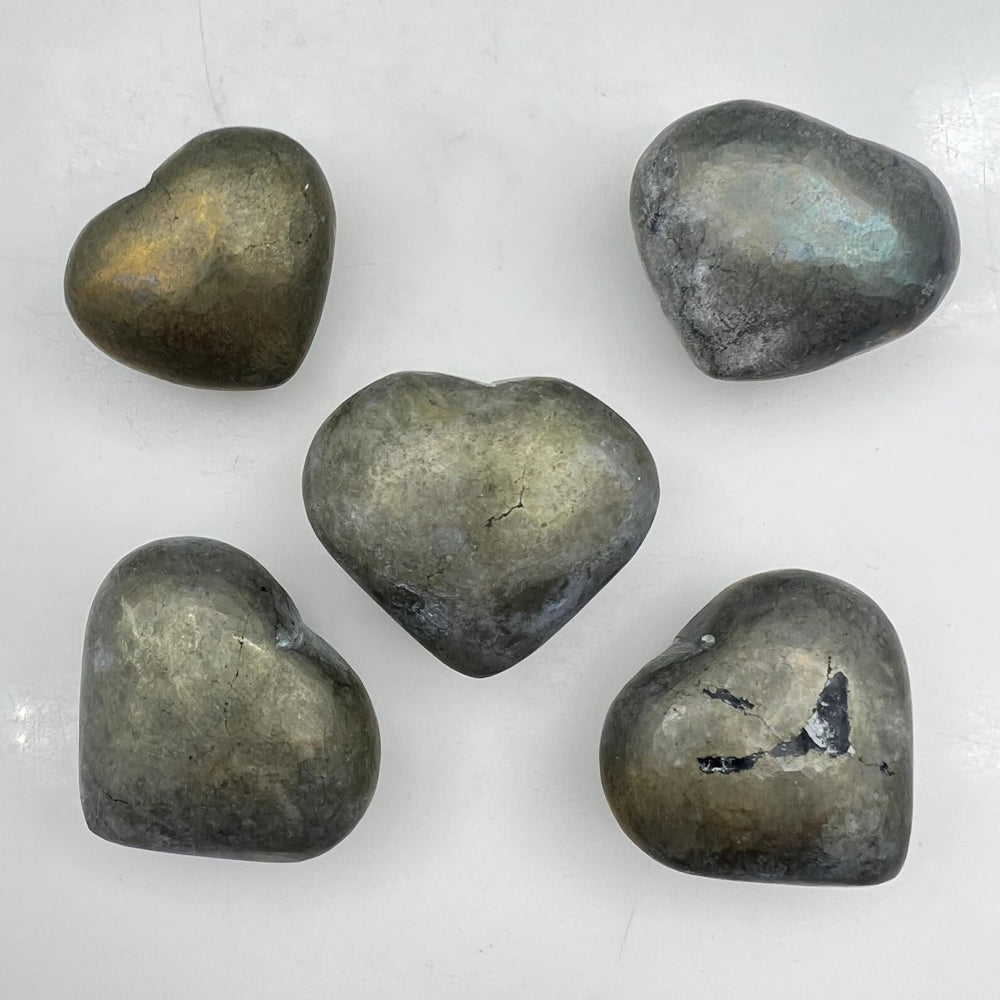 Pyrite Puffy Hearts - 1" - 2" AVG (5 Pieces)Crystal River Gems