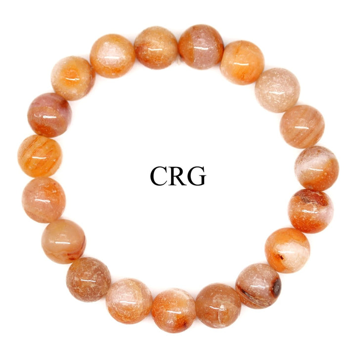 Carnelian Agate Tumbled Bead Stretch Bracelet (8mm)