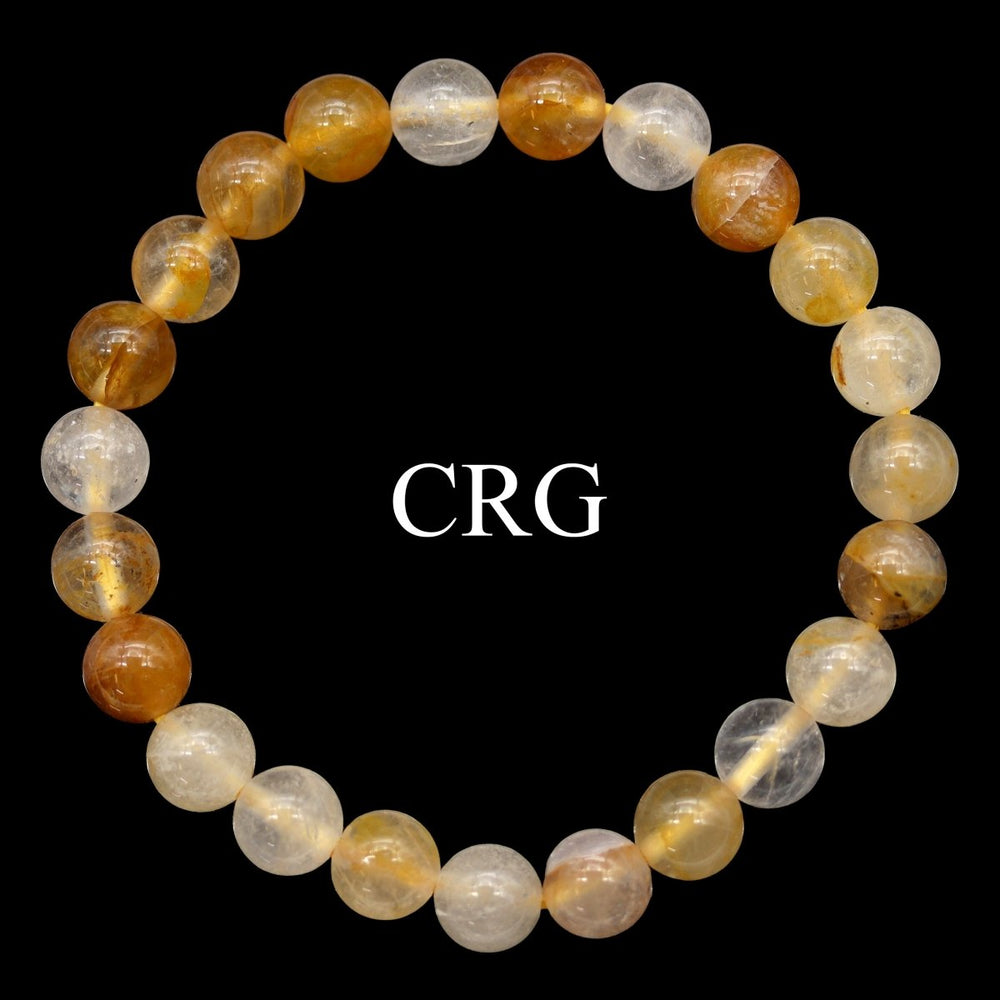 QTY 1 - Golden Healer Quartz Stretch Bracelet / 8 mm Round BeadsCrystal River Gems