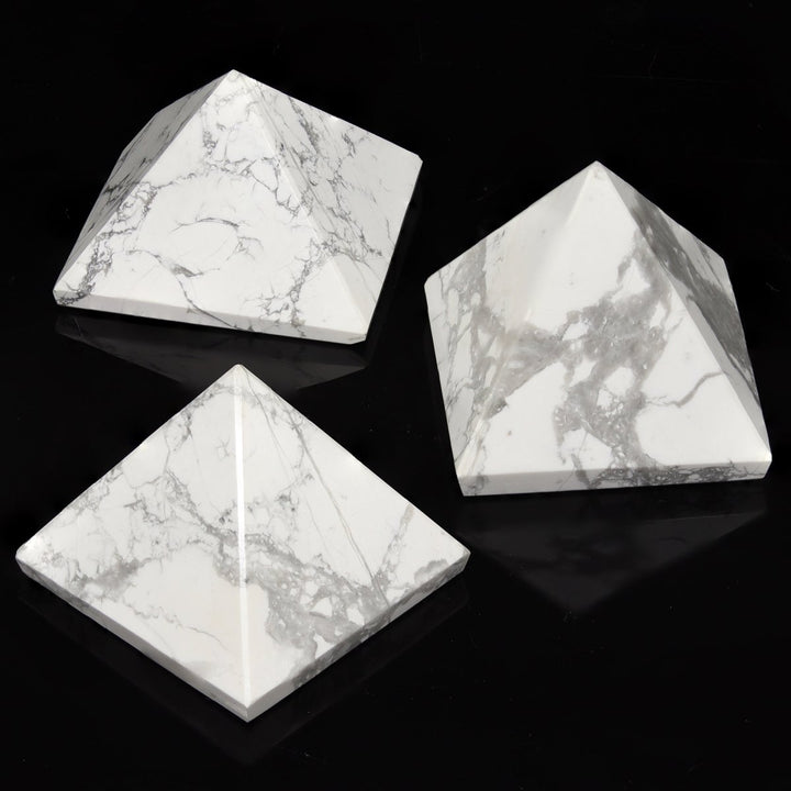 QTY 1 - Howlite Pyramid / 1 - 3" AVGCrystal River Gems