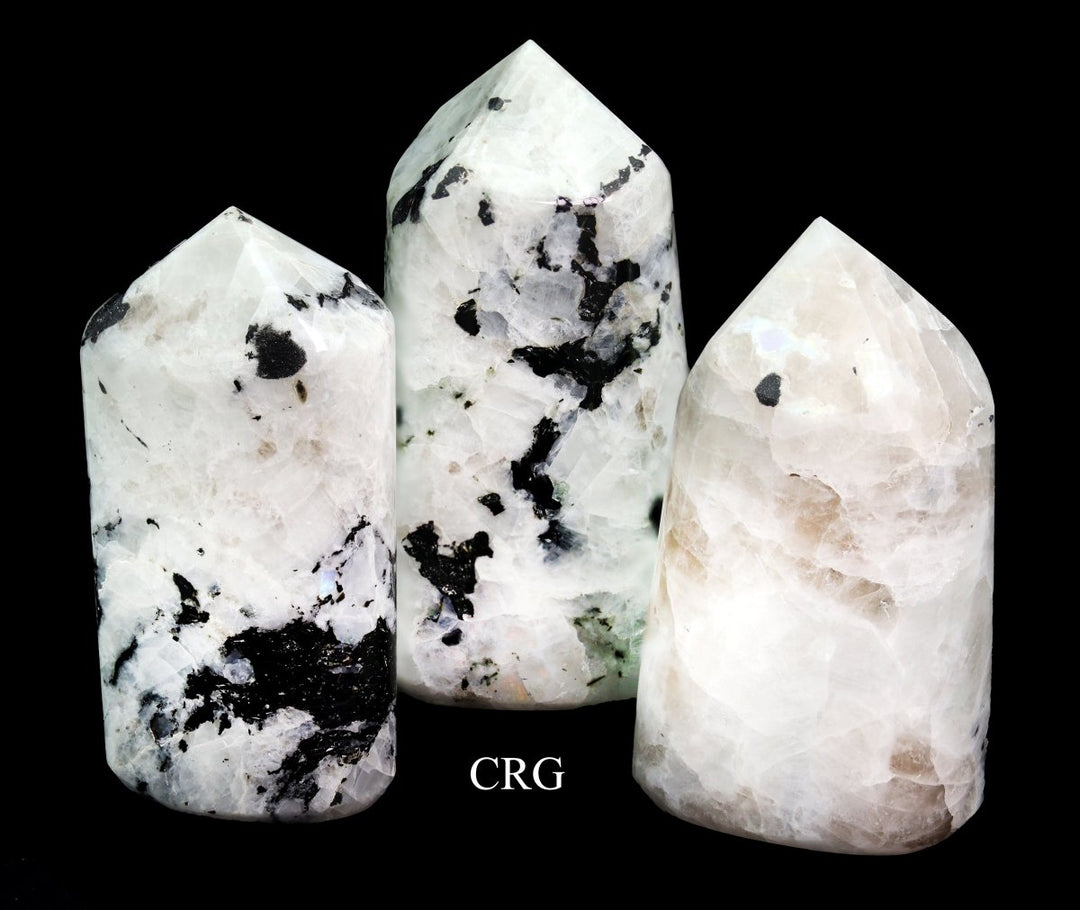 Rainbow Moonstone Full Polished Points (1 Kilogram) Size 1.5 to 3 Inches Crystal Gemstone Towers