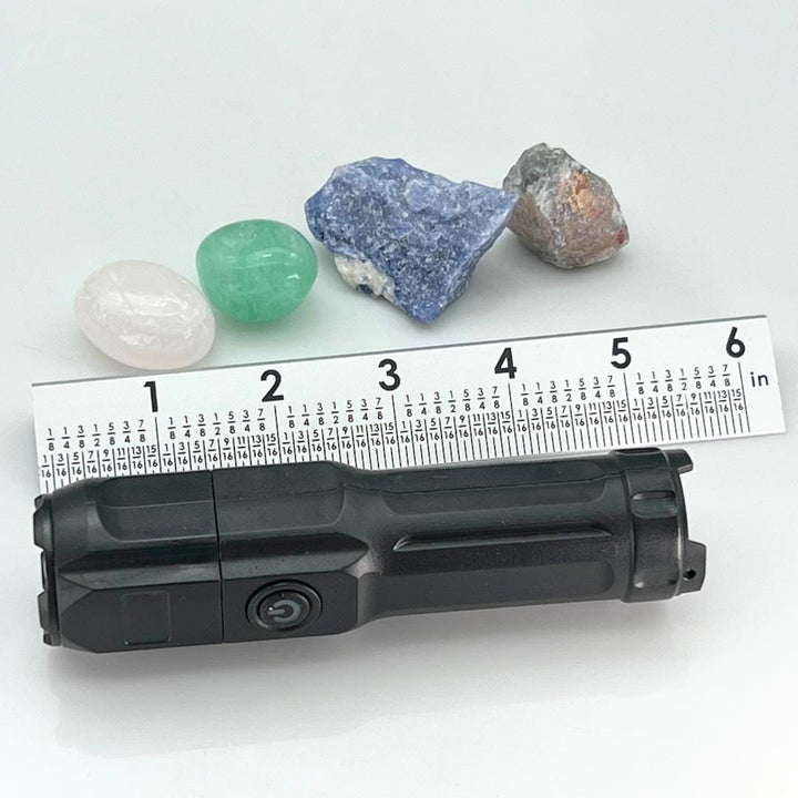 Rechargeable UV Flashlight 365nm with Starter Collection of UV Reactive GemstonesCrystal River Gems