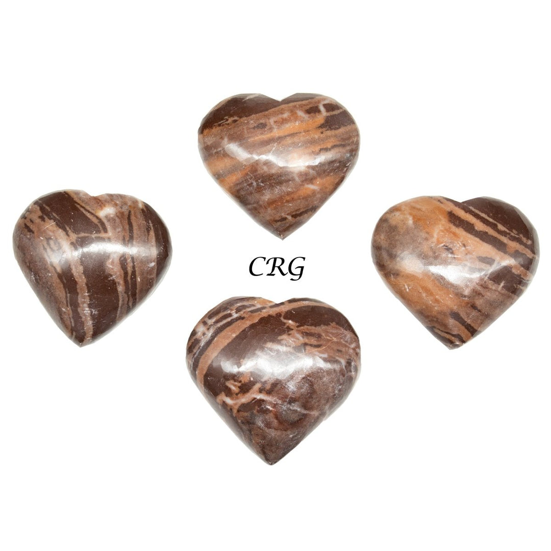 Red Banded Jasper Puffy Heart (1 Piece) Size 1 to 1.5 Inches Small Gemstone HeartCrystal River Gems