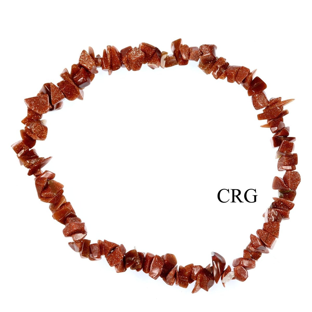 Red Goldstone Chip Bracelet (4 Pieces) Size 4 to 7 mm Crystal Stretch Jewelry