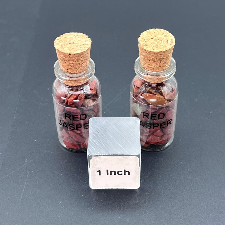 Red Jasper Chips In Bottle With Cork (1 Piece)Crystal River Gems