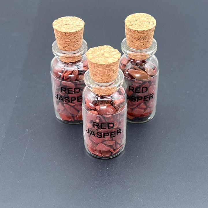 Red Jasper Chips In Bottle With Cork (1 Piece)Crystal River Gems