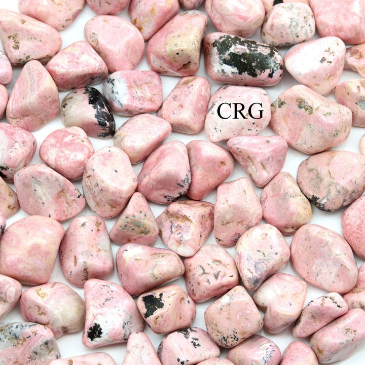 Rhodonite Tumbled (8 Ounces) Size 20 to 35 mm Bulk Wholesale Lot Crystals MineralsCrystal River Gems