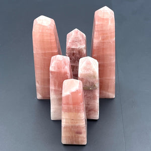 Rose Calcite Polished Standing Tower
