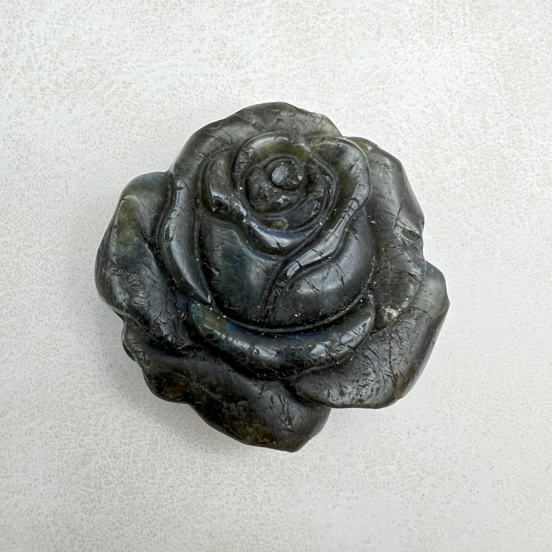 Rose Labradorite Super Flash CarvingCrystal River Gems