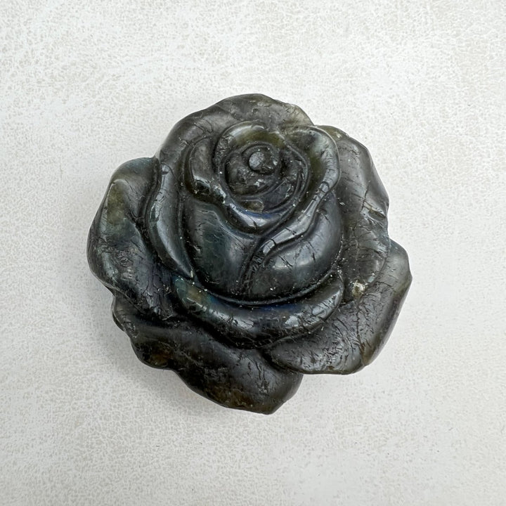 Rose Labradorite Super Flash CarvingCrystal River Gems