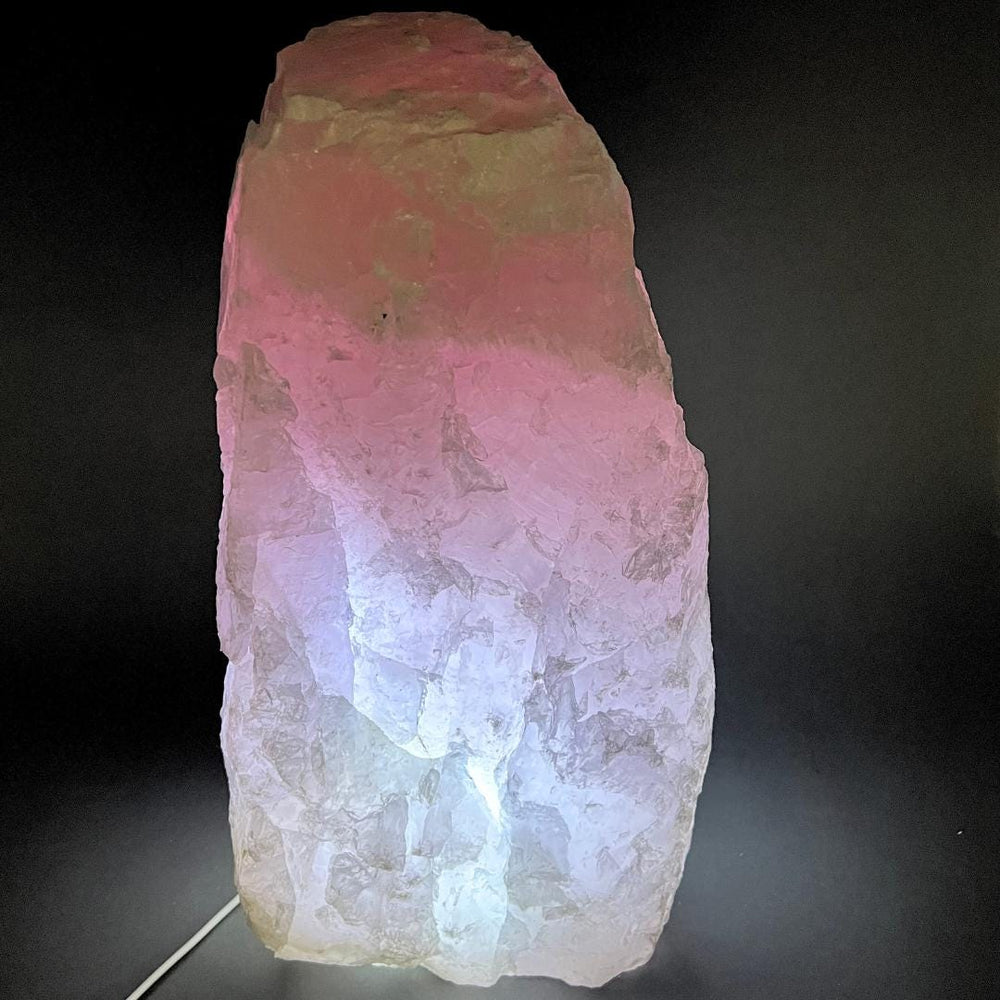 Rose Quartz Lamp 3 Inch Wood Base Size 2.5 to 3.5 Inches Crystal DecorCrystal River Gems