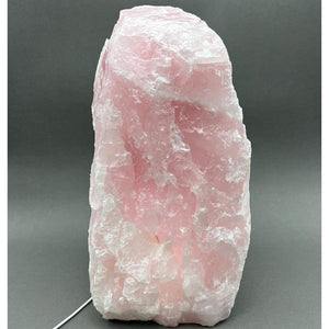 Rose Quartz Lamp 3 Inch Wood Base Size 2.5 to 3.5 Inches Crystal Decor