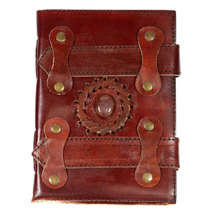 Rose Quartz Leather Notebook (1 Piece) Size 17 by 12 cm Parchment Paper Crystal Journal