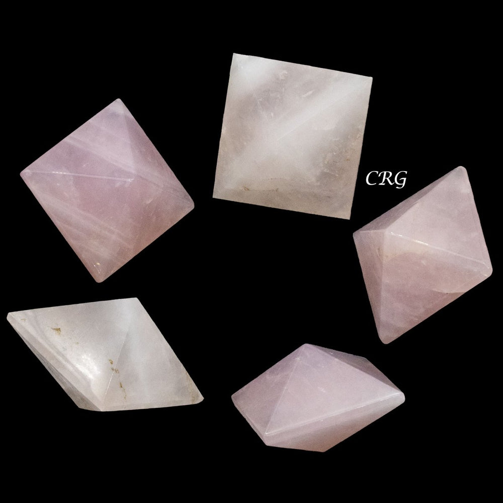 Rose Quartz Octahedron (5 Pieces) Size 25 by 35 mm Crystal Gemstone Shapes