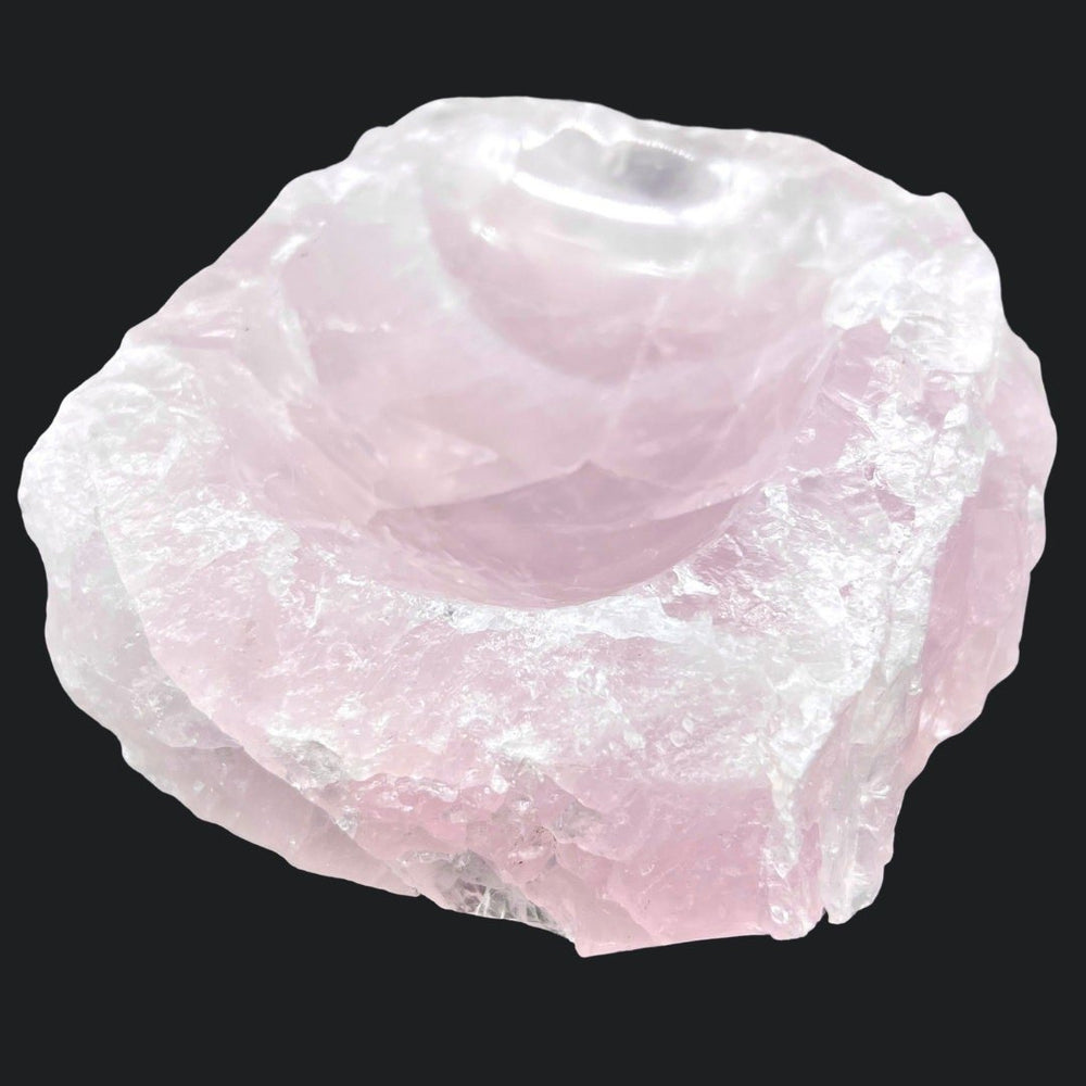 Rose Quartz Polished Dish (1 Piece) (Size 3.75 To 5 Inches) Hand Carved Polished Gemstone DecorCrystal River Gems