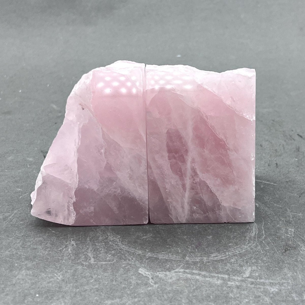 Rose Quartz Polished Face Bookend PairCrystal River Gems