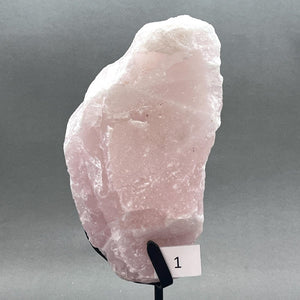 Rose Quartz Raw Large Specimens on Metal Stands (Group 1)
