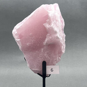 Rose Quartz Raw Large Specimens on Metal Stands (Group 2)