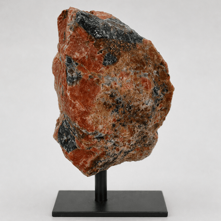 Rough Apatite on Calcite Matrix on Metal StandCrystal River Gems