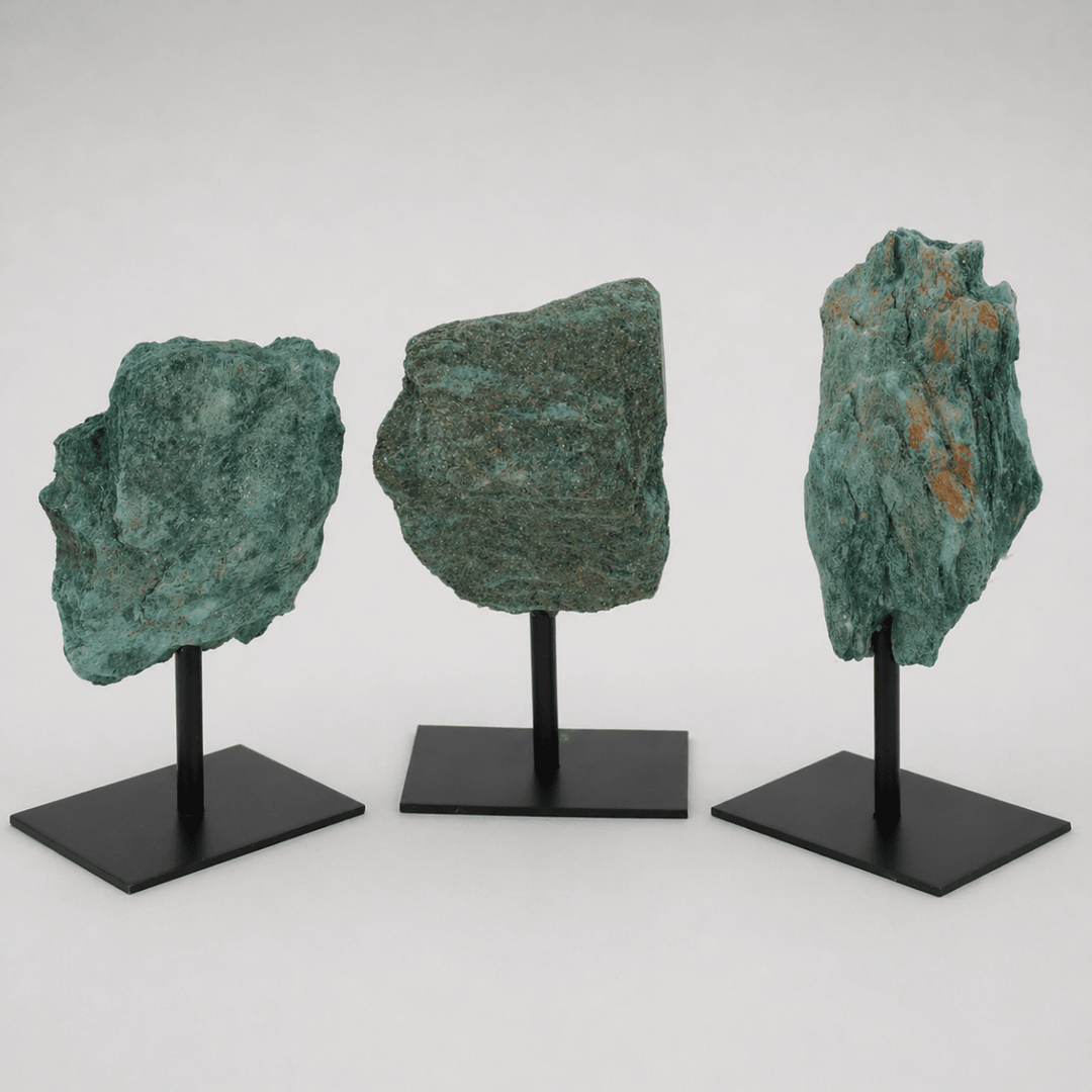Rough Fuchsite on Metal StandCrystal River Gems
